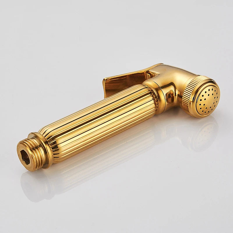 Pulverizador de bidê para banheiro, torneiras de bidê, spray de mão, conjunto de bidê de latão, pulverizador de bidê, chuveiro de auto limpeza dourado