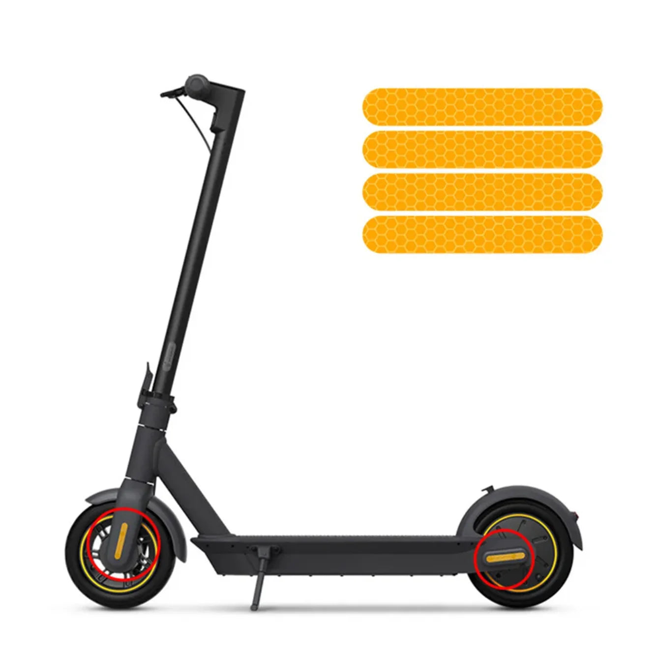 Adesivos refletivos para scooter elétrica, adesivos de segurança noturna, acessórios para scooter, adesivos de segurança noturna, acessórios para scooter