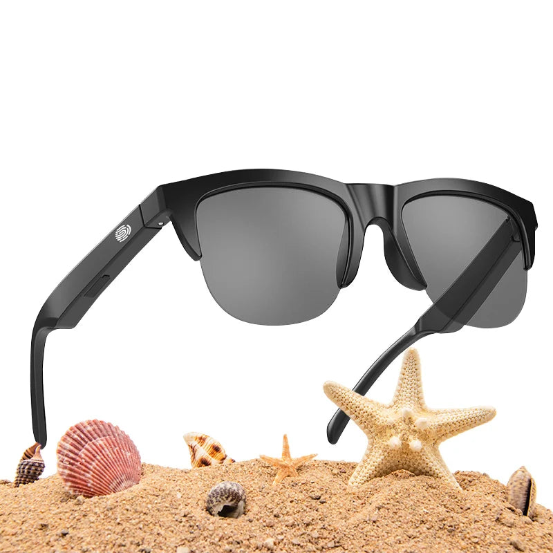 Óculos inteligentes sem fio bluetooth óculos de sol microfone embutido alto-falantes toque & assistente de voz vidro compatível para homens