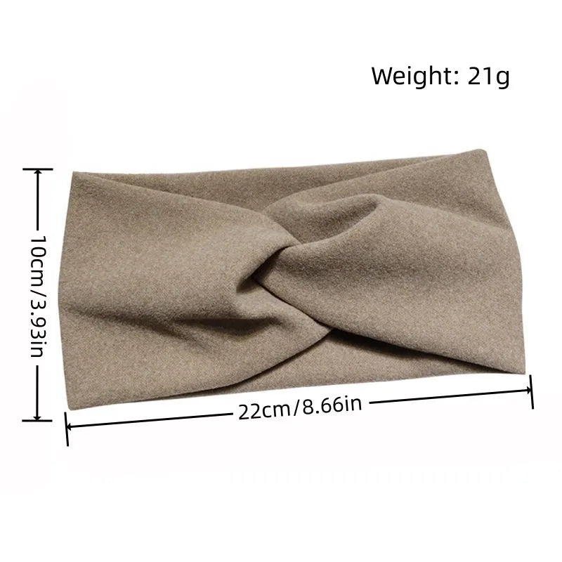 Borda larga das mulheres Cross Stretch Fabric Headband, Capacete da menina, Turbante, Bandagem, Acessórios de cabelo, Headwear, Outono, Inverno, Moda