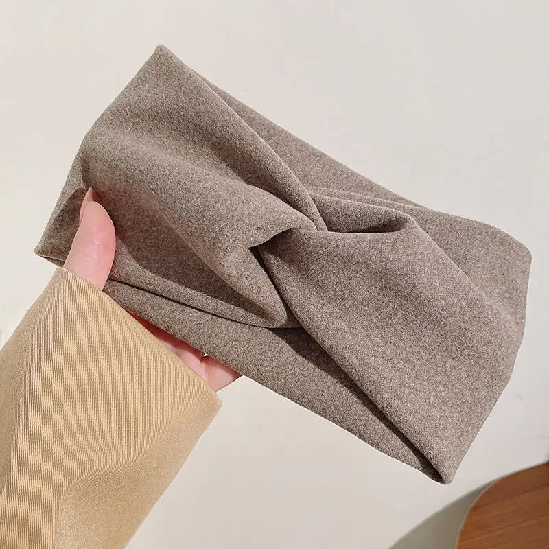 Borda larga das mulheres Cross Stretch Fabric Headband, Capacete da menina, Turbante, Bandagem, Acessórios de cabelo, Headwear, Outono, Inverno, Moda