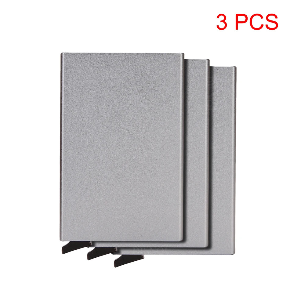 Rfid carteira inteligente titular do cartão de metal fino homens mulheres carteiras pop up minimalista carteira pequena bolsa preta valete walets para homem