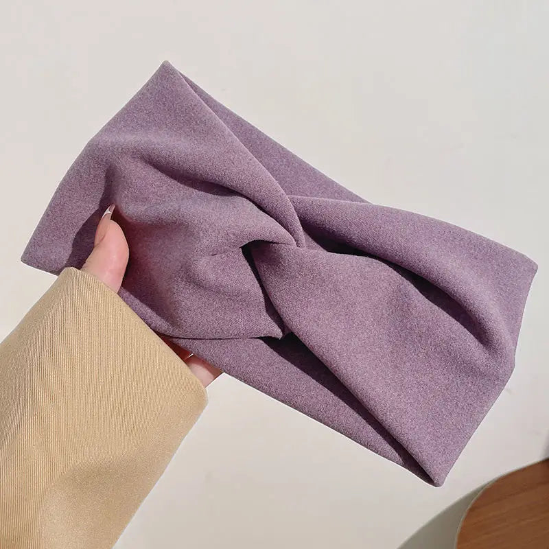 Borda larga das mulheres Cross Stretch Fabric Headband, Capacete da menina, Turbante, Bandagem, Acessórios de cabelo, Headwear, Outono, Inverno, Moda