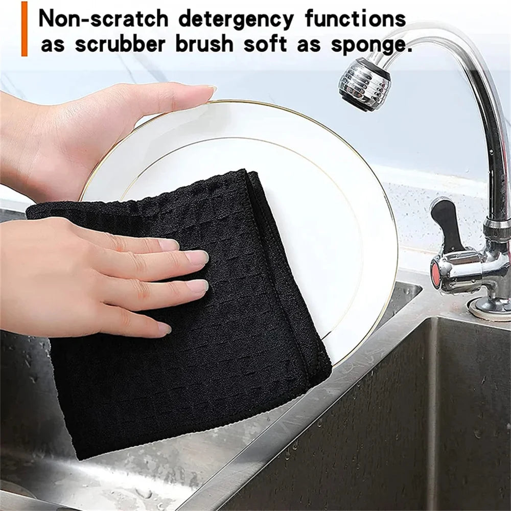 Homaxy 4/6Pcs Kitchen Cleaning Towel Cotton Cleaning Cloth Dishcloth Absorbent Non-stick Oil Rags Pot Dish Washing Wipe Cloth