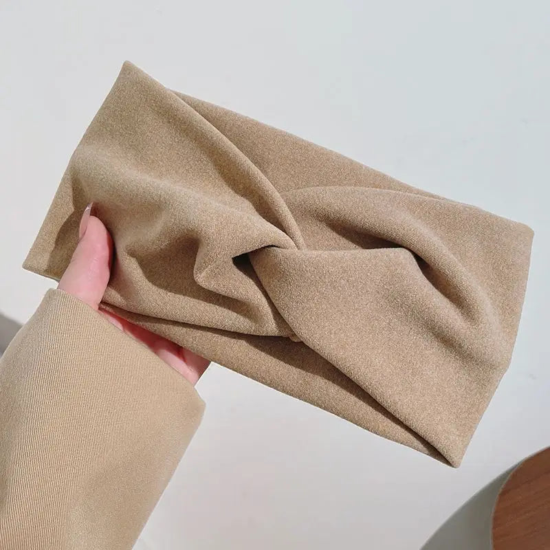 Borda larga das mulheres Cross Stretch Fabric Headband, Capacete da menina, Turbante, Bandagem, Acessórios de cabelo, Headwear, Outono, Inverno, Moda