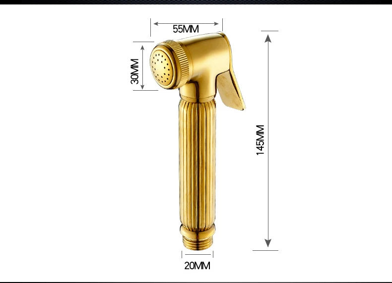 Pulverizador de bidê para banheiro, torneiras de bidê, spray de mão, conjunto de bidê de latão, pulverizador de bidê, chuveiro de auto limpeza dourado