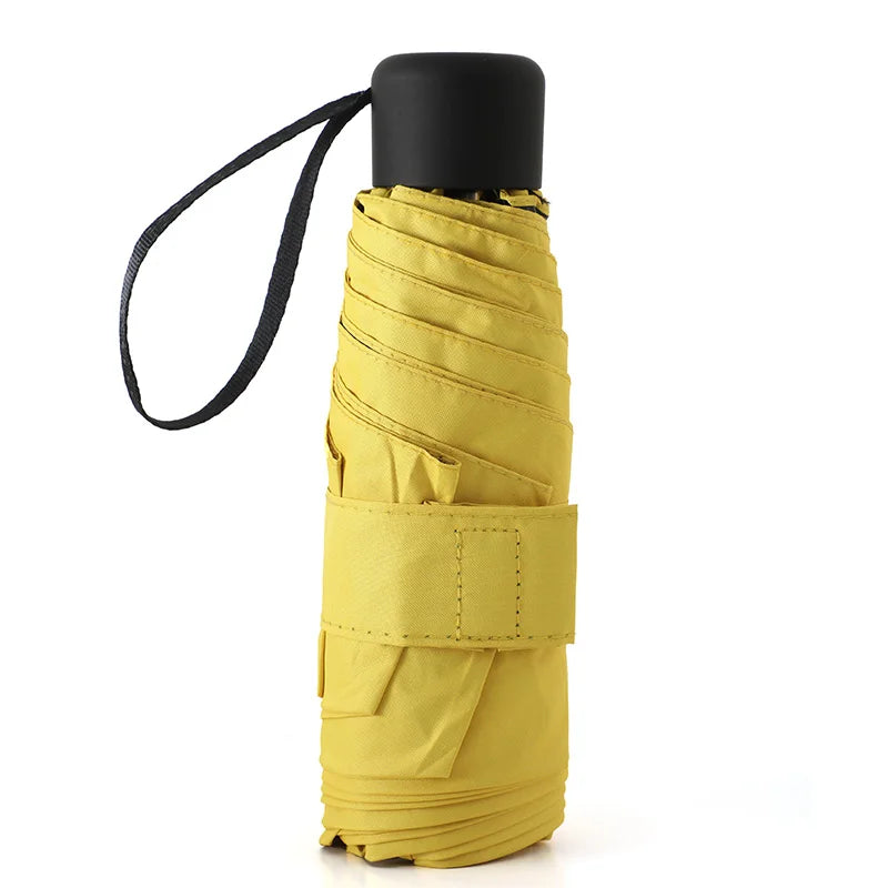 Ultraleve mini bolso feminino pequeno à prova de vento dobrável guarda-chuva viagem compacto chuva guarda-chuva protetor solar ao ar livre um