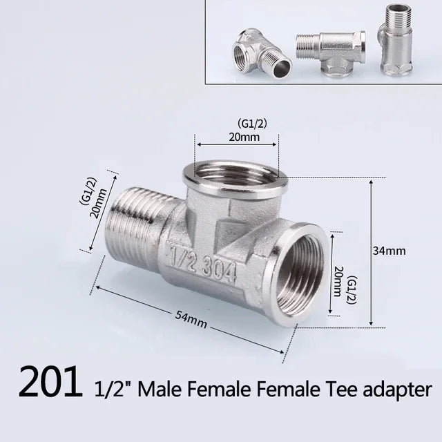1/2 3/4 bsp rosca macho fêmea tipo t reduzindo cotovelo de aço inoxidável adaptador de junta tampa plug acoplador acessórios de encanamento