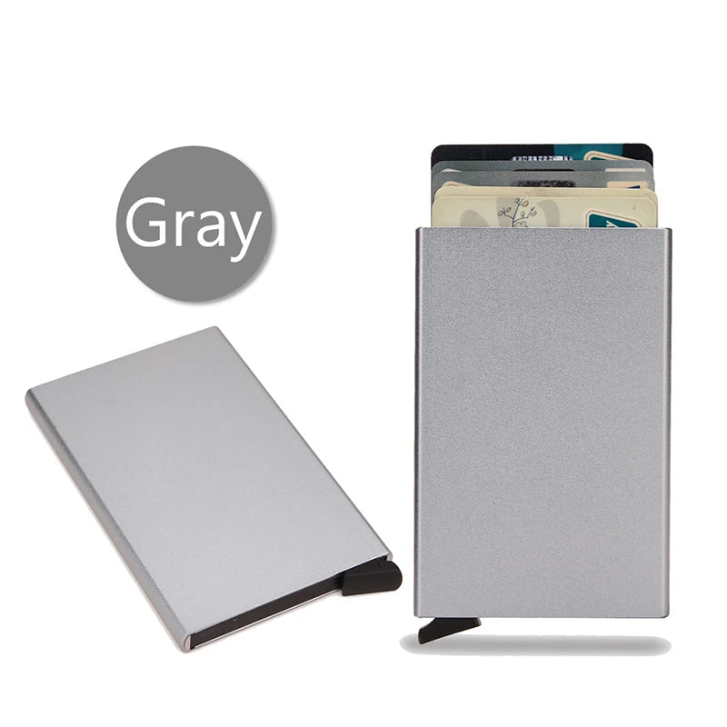 Rfid carteira inteligente titular do cartão de metal fino homens mulheres carteiras pop up minimalista carteira pequena bolsa preta valete walets para homem