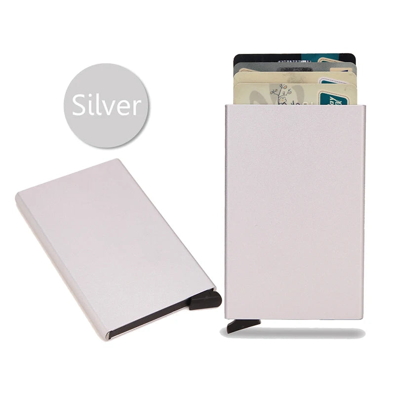 Rfid carteira inteligente titular do cartão de metal fino homens mulheres carteiras pop up minimalista carteira pequena bolsa preta valete walets para homem