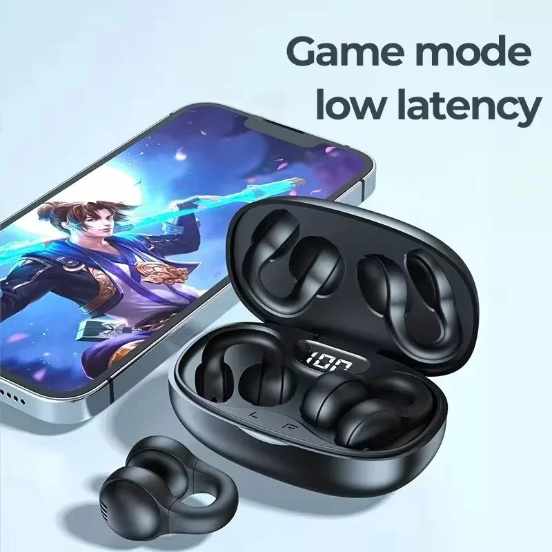 Tws x58 fones de ouvido sem fio condução óssea bluetooth à prova dwaterproof água esportes brinco gancho com microfone
