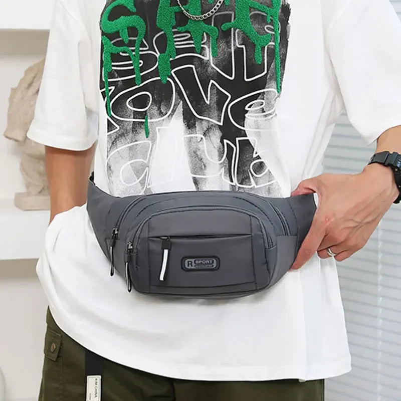 Homens lona ajuste cintura móvel fanny cintura packs esportes ao ar livre lazer correndo anti roubo ultra fino saco de cintura invisível