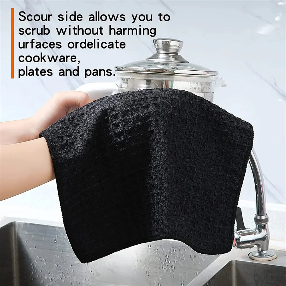 Homaxy 4/6Pcs Kitchen Cleaning Towel Cotton Cleaning Cloth Dishcloth Absorbent Non-stick Oil Rags Pot Dish Washing Wipe Cloth