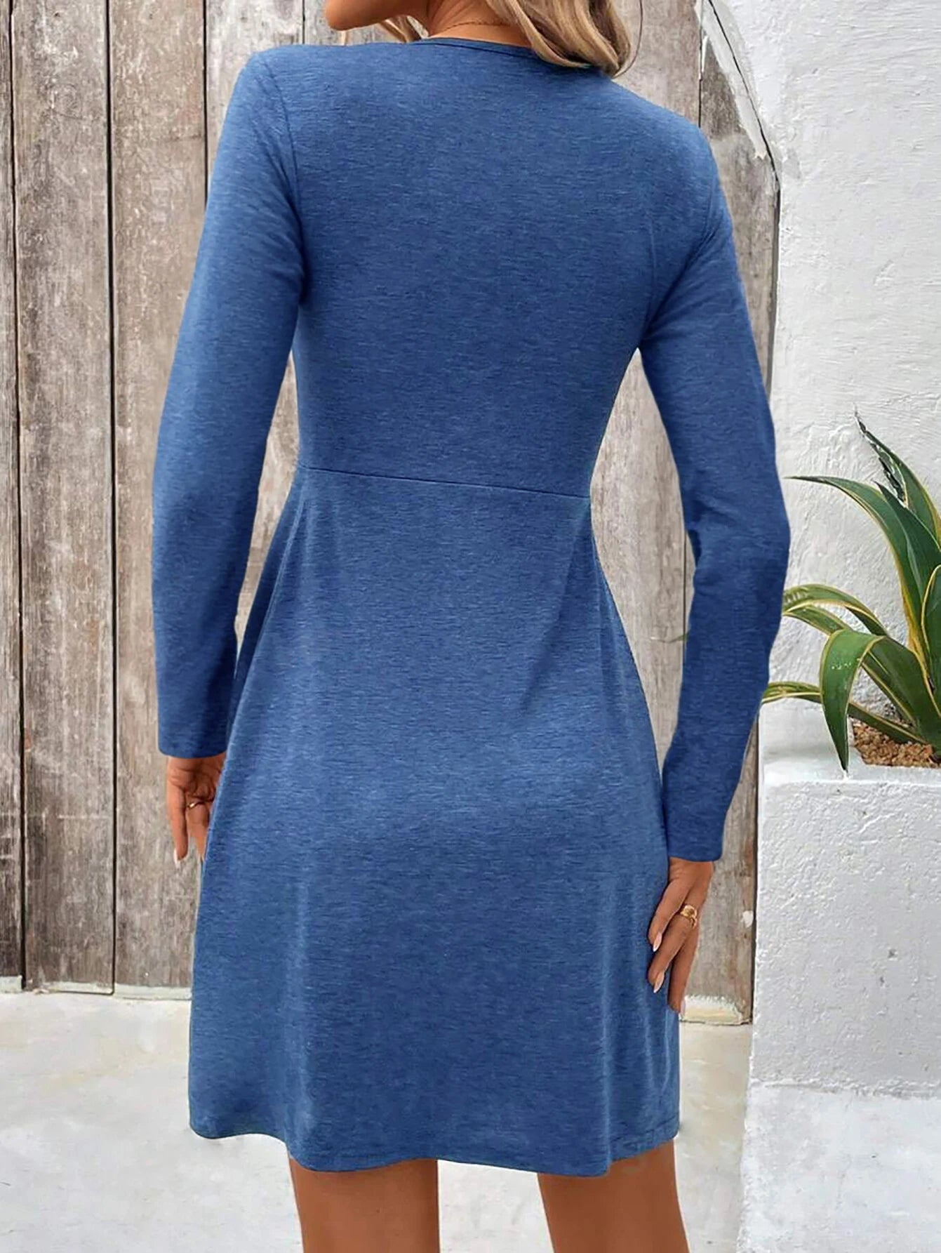 Vestido feminino frente Puff manga Bodycon, Vestidos Twist, Mulheres