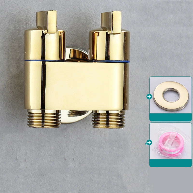 Pulverizador de bidê para banheiro, torneiras de bidê, spray de mão, conjunto de bidê de latão, pulverizador de bidê, chuveiro de auto limpeza dourado