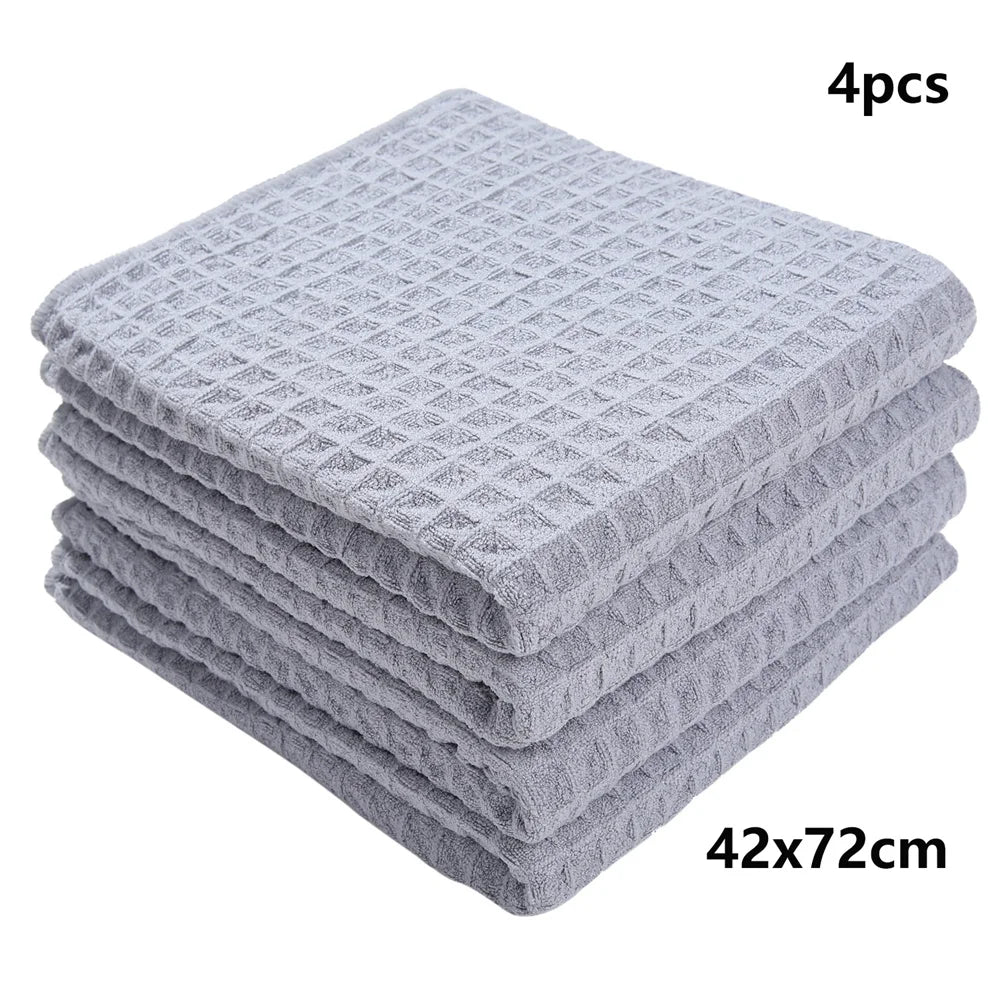 Homaxy 4/6Pcs Kitchen Cleaning Towel Cotton Cleaning Cloth Dishcloth Absorbent Non-stick Oil Rags Pot Dish Washing Wipe Cloth