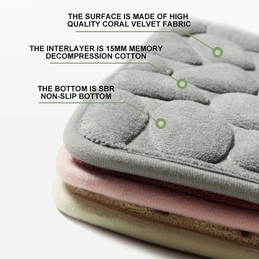 Tapete de banho absorvente durável – Lavável, antiderrapante – Ideal para banheiro, banheira e uso doméstico