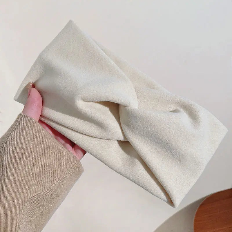 Borda larga das mulheres Cross Stretch Fabric Headband, Capacete da menina, Turbante, Bandagem, Acessórios de cabelo, Headwear, Outono, Inverno, Moda