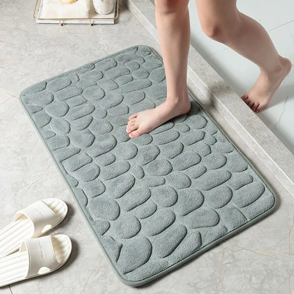 Tapete de banho absorvente durável – Lavável, antiderrapante – Ideal para banheiro, banheira e uso doméstico