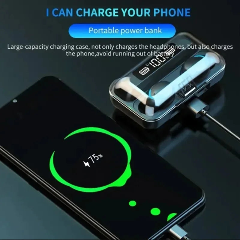 TWS F9-5 Fones De Ouvido Bluetooth com Microfone, Fones De Ouvido Sem Fio, Estéreo HiFi, Fones De Ouvido Esportivos, Headset, Aparelhos Auditivos, Handfree