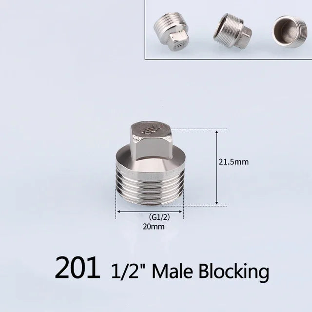 1/2 3/4 bsp rosca macho fêmea tipo t reduzindo cotovelo de aço inoxidável adaptador de junta tampa plug acoplador acessórios de encanamento
