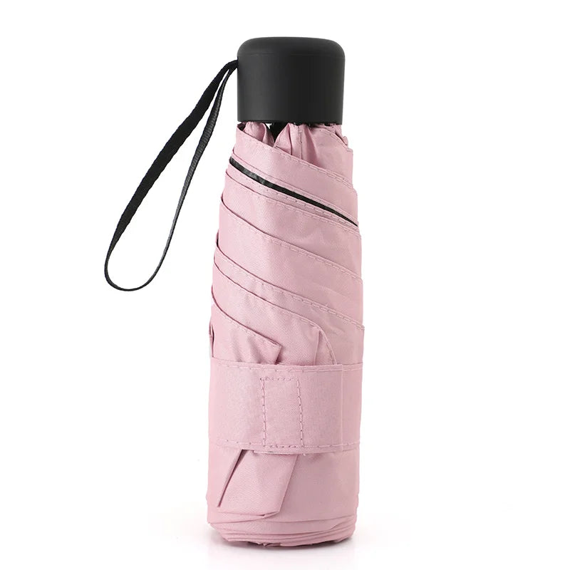 Ultraleve mini bolso feminino pequeno à prova de vento dobrável guarda-chuva viagem compacto chuva guarda-chuva protetor solar ao ar livre um