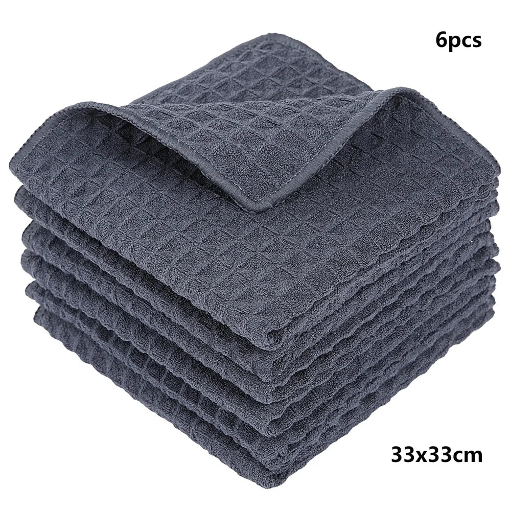 Homaxy 4/6Pcs Kitchen Cleaning Towel Cotton Cleaning Cloth Dishcloth Absorbent Non-stick Oil Rags Pot Dish Washing Wipe Cloth