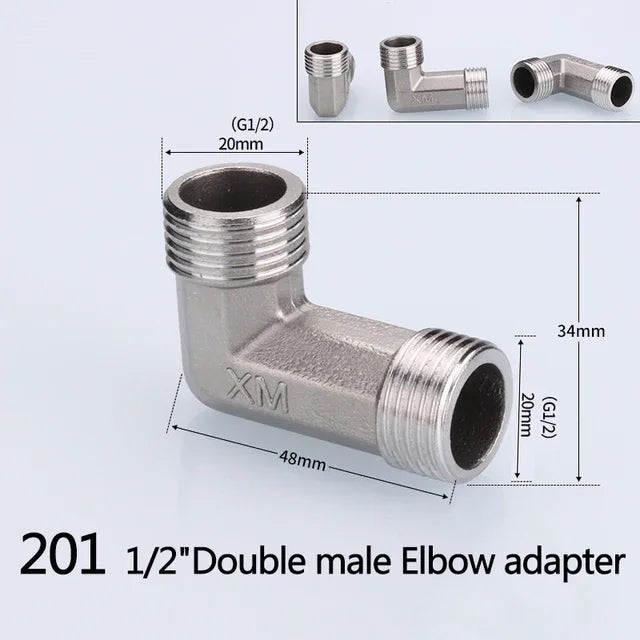 1/2 3/4 bsp rosca macho fêmea tipo t reduzindo cotovelo de aço inoxidável adaptador de junta tampa plug acoplador acessórios de encanamento