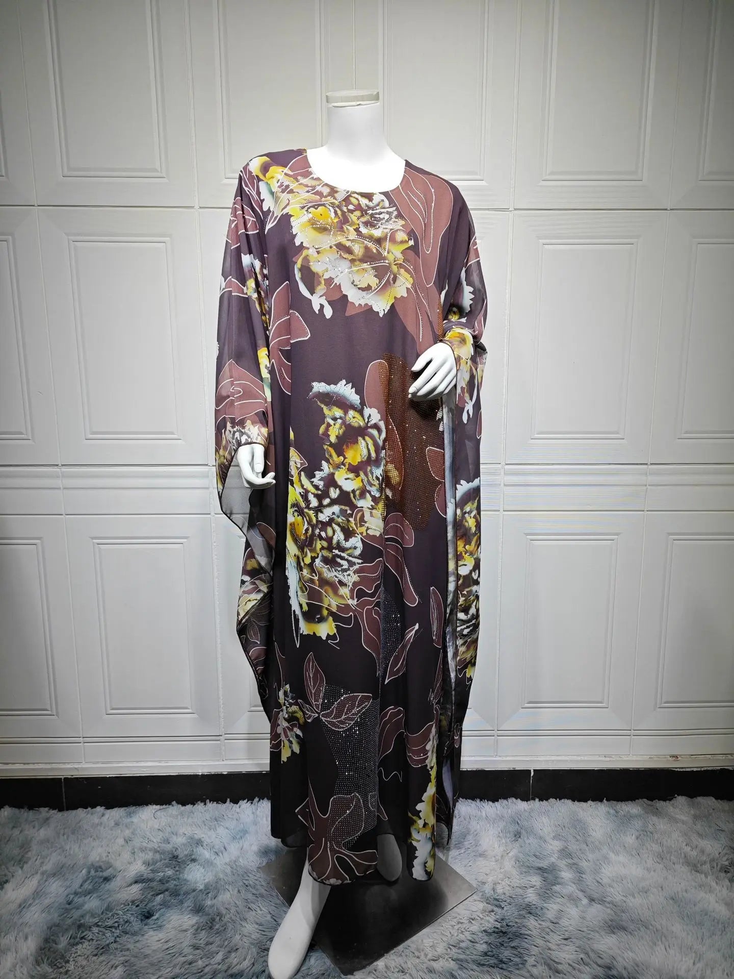 Vestido muçulmano para mulheres chiffon diamante festa abaya vestidos árabe longo robe marrocos dubai kaftan vestidos jalabiya ramadan eid