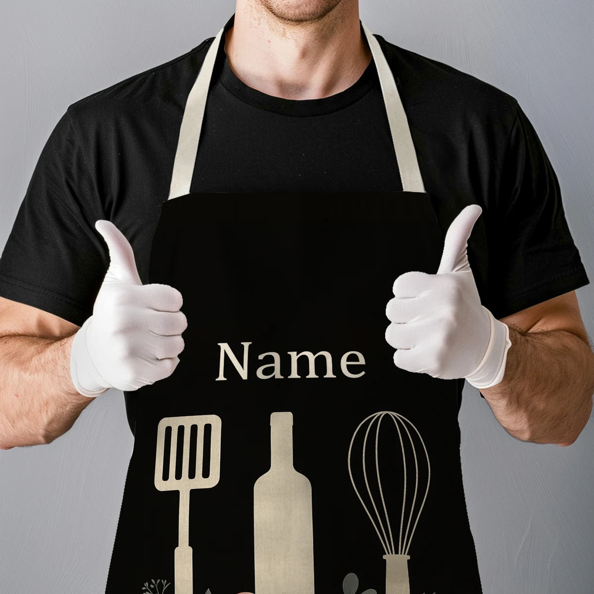 Aventais personalizáveis com nome ou texto – Estampa de flores, design artesanal – Ideal para cozinha, festas e trabalhos manuais, com estilo e personalidade para uso doméstico