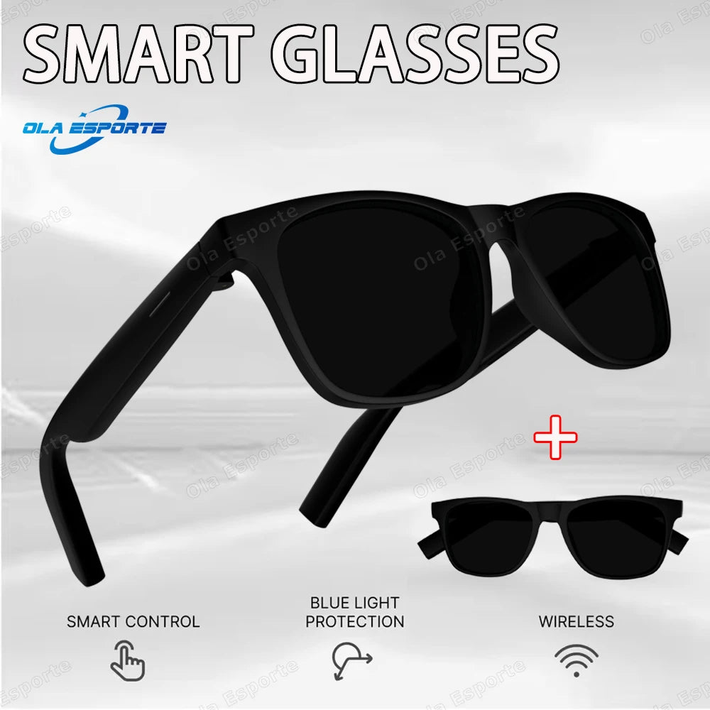 Ola deporte novos óculos inteligentes bluetooth chamada óculos de sol multi-funcional anti-luz azul óculos de sol sem fio fone de ouvido das mulheres dos homens