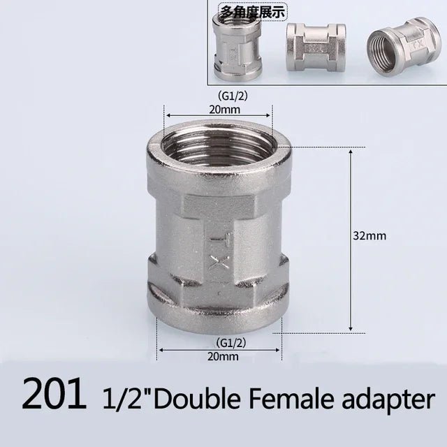 1/2 3/4 bsp rosca macho fêmea tipo t reduzindo cotovelo de aço inoxidável adaptador de junta tampa plug acoplador acessórios de encanamento