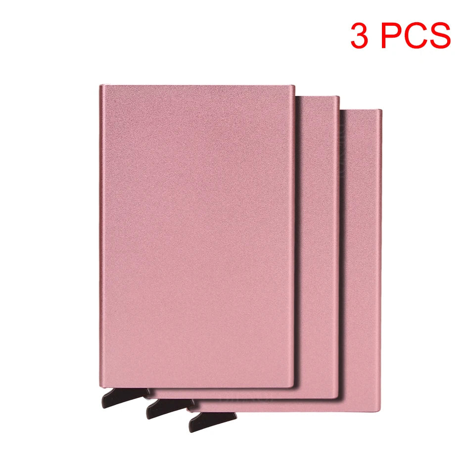 Rfid carteira inteligente titular do cartão de metal fino homens mulheres carteiras pop up minimalista carteira pequena bolsa preta valete walets para homem