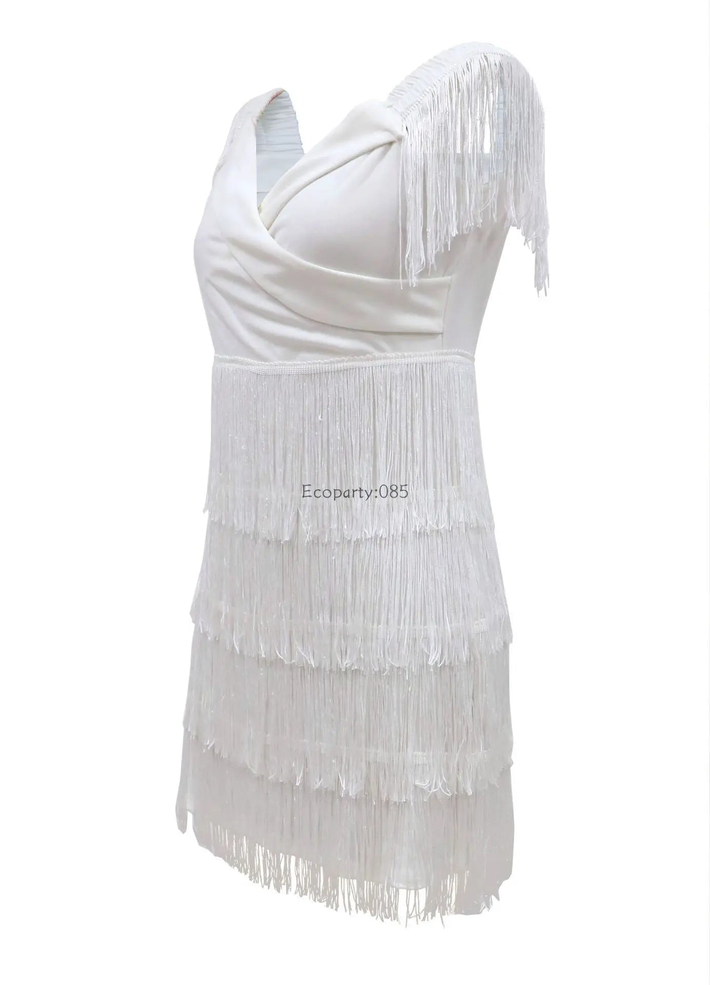 Mulheres vestidos de noite sexy grande decote em v um ombro franjas saia senhoras temperamento vestido fino manga curta clube vestido vestidos