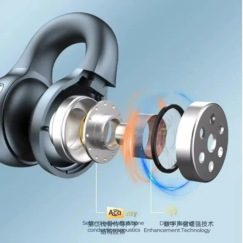 Tws x58 fones de ouvido sem fio condução óssea bluetooth à prova dwaterproof água esportes brinco gancho com microfone