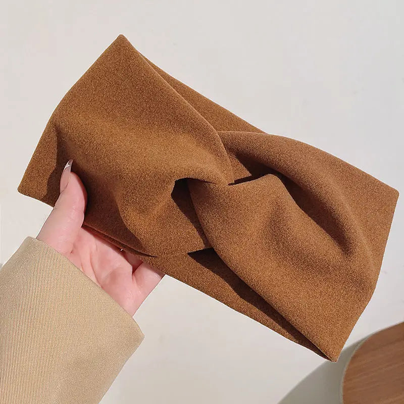 Borda larga das mulheres Cross Stretch Fabric Headband, Capacete da menina, Turbante, Bandagem, Acessórios de cabelo, Headwear, Outono, Inverno, Moda