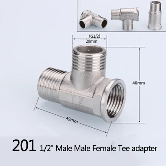 1/2 3/4 bsp rosca macho fêmea tipo t reduzindo cotovelo de aço inoxidável adaptador de junta tampa plug acoplador acessórios de encanamento