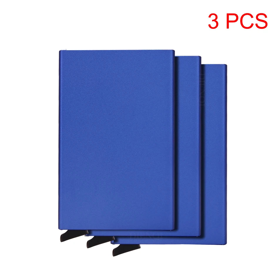 Rfid carteira inteligente titular do cartão de metal fino homens mulheres carteiras pop up minimalista carteira pequena bolsa preta valete walets para homem