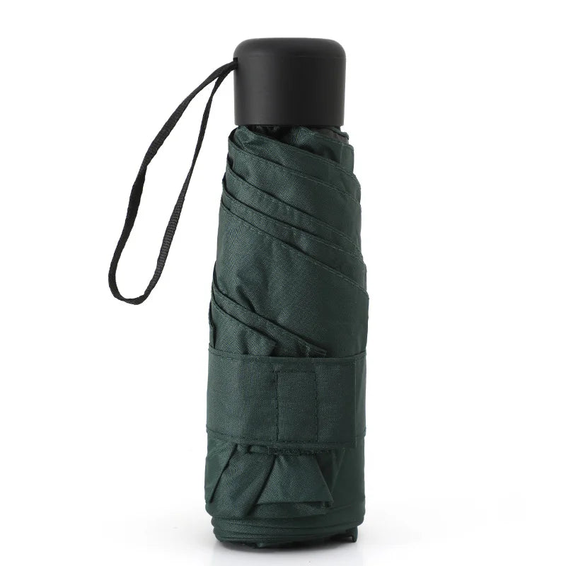 Ultraleve mini bolso feminino pequeno à prova de vento dobrável guarda-chuva viagem compacto chuva guarda-chuva protetor solar ao ar livre um