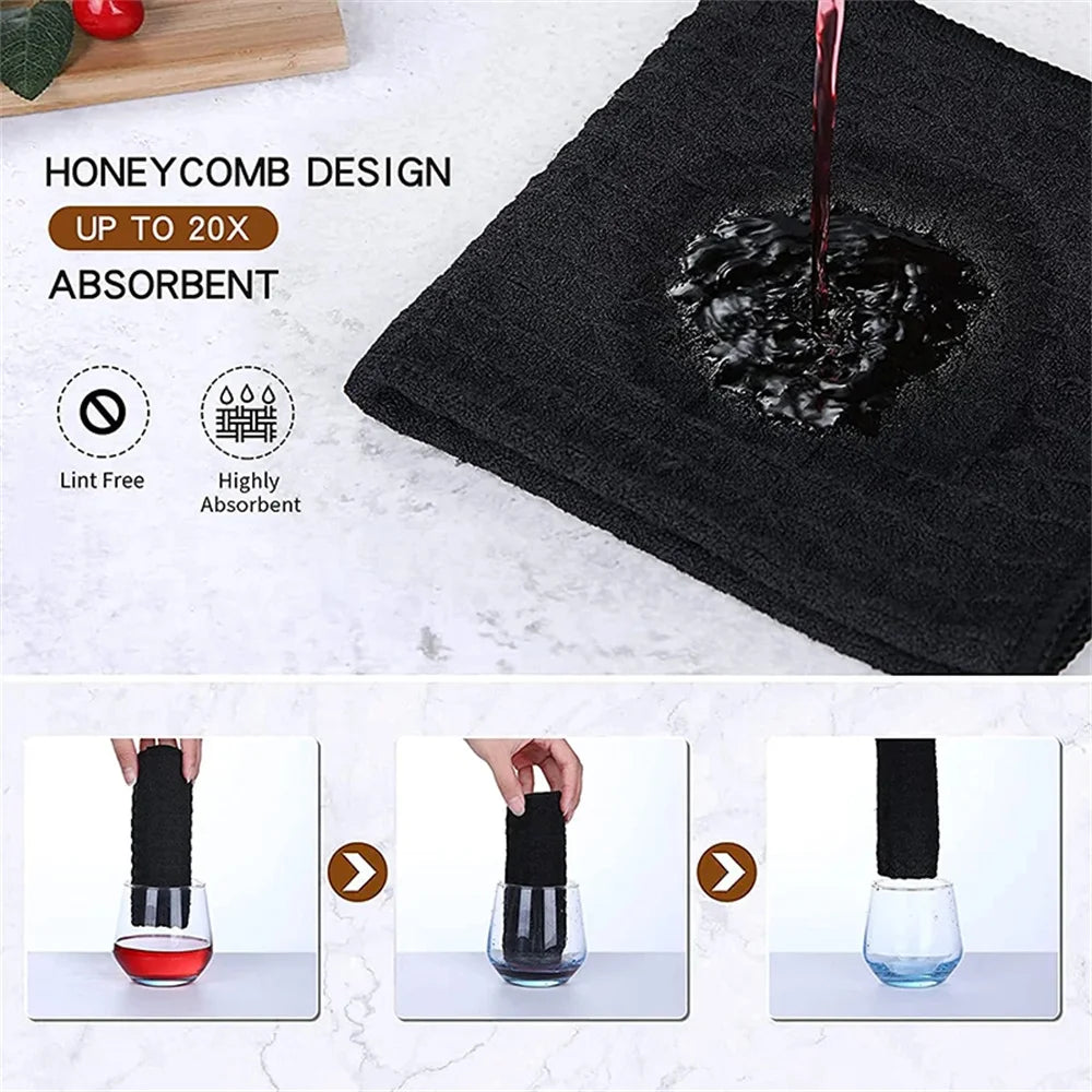 Homaxy 4/6Pcs Kitchen Cleaning Towel Cotton Cleaning Cloth Dishcloth Absorbent Non-stick Oil Rags Pot Dish Washing Wipe Cloth
