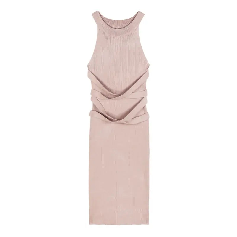 Vestido magro texturizado sem mangas para mulheres, vestidos sexy elegantes, moda verão casual, PTKPCC, novo