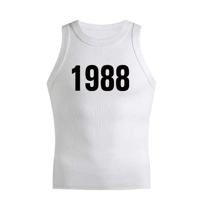 Tendências da moda americana simples impressão digital colete top verão
