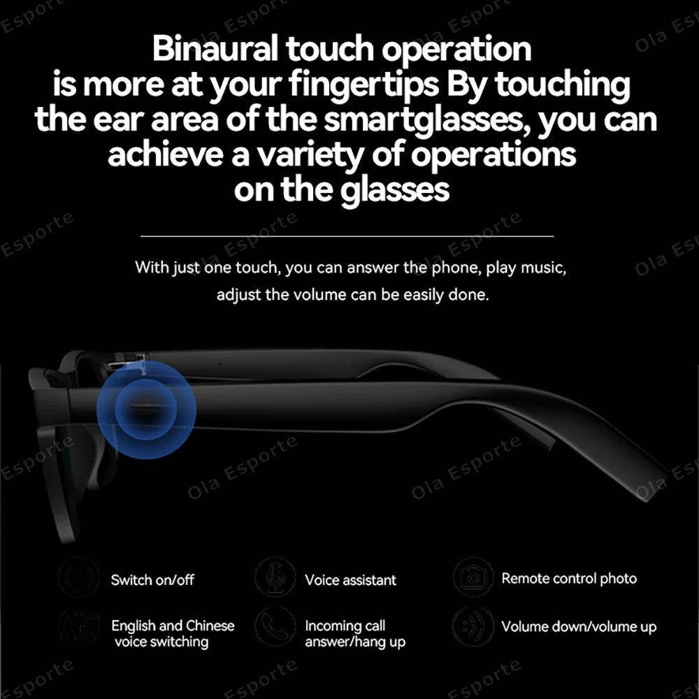 Ola deporte novos óculos inteligentes bluetooth chamada óculos de sol multi-funcional anti-luz azul óculos de sol sem fio fone de ouvido das mulheres dos homens