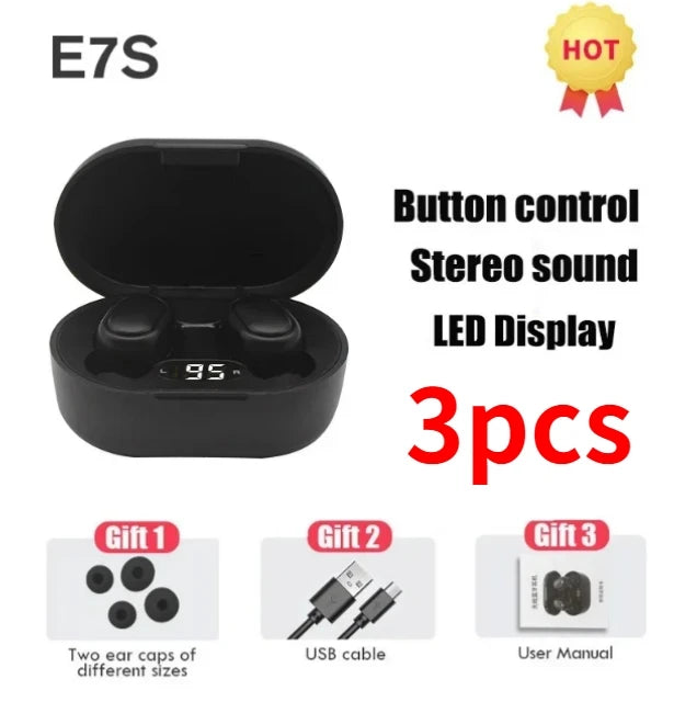 E7s tws fones de ouvido sem fio bluetooth controle esporte fone à prova dwaterproof água microfone música trabalho em todos os smartphones