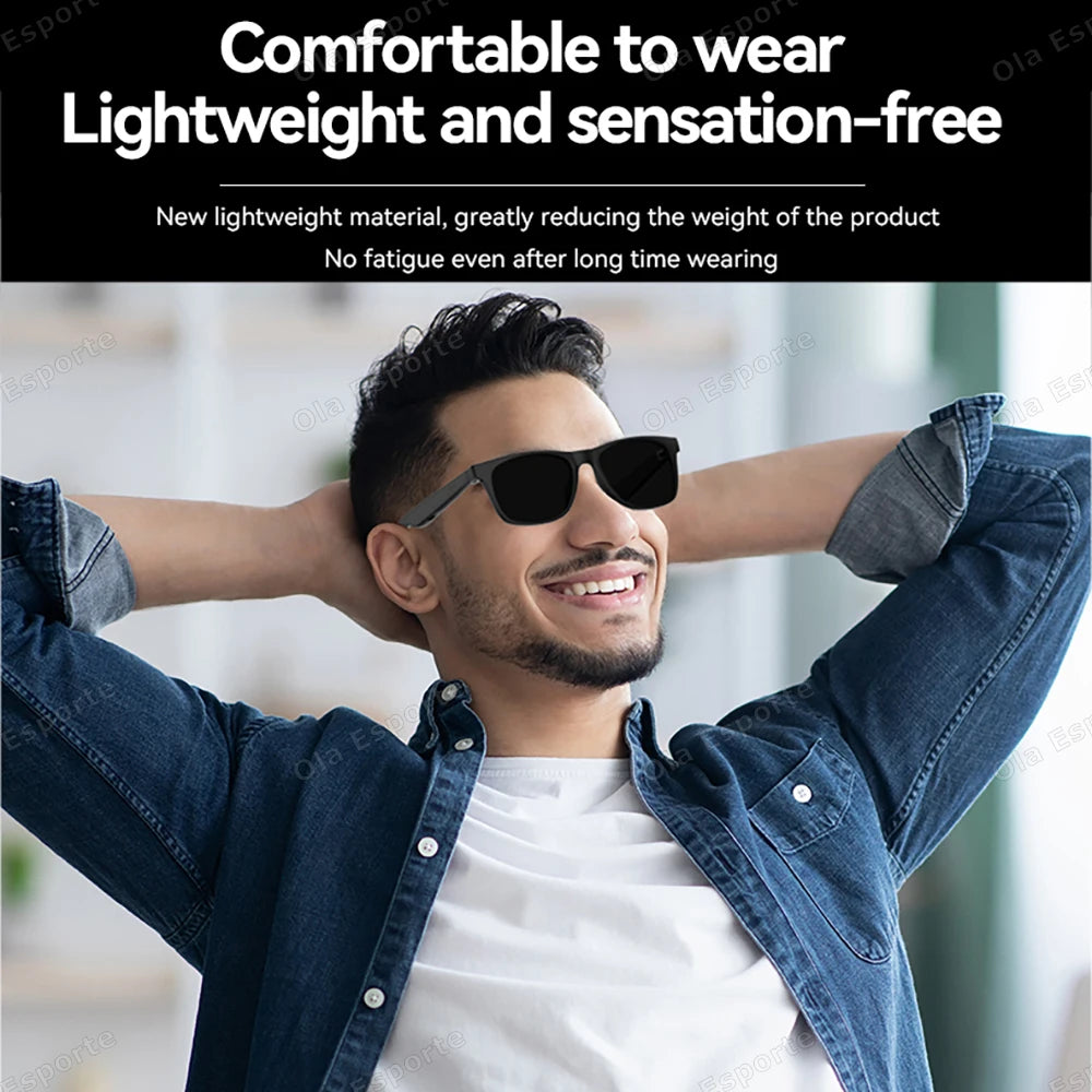 Ola deporte novos óculos inteligentes bluetooth chamada óculos de sol multi-funcional anti-luz azul óculos de sol sem fio fone de ouvido das mulheres dos homens
