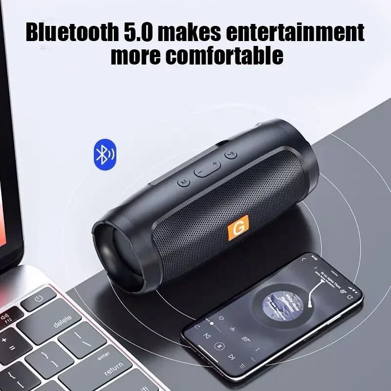 Subwoofer portátil alto-falantes bluetooth ao ar livre estéreo surround à prova dwireless água caixa de som sem fio suporte rádio fm cartão tf