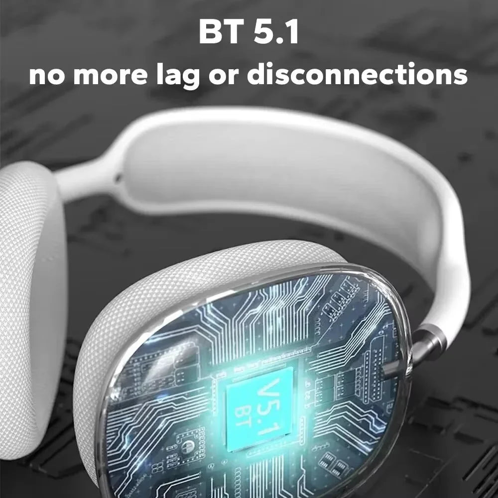 P9 Pro Air Max 5.1 Fones de ouvido sem fio Bluetooth com cancelamento de ruído Microfone Pods sobre a orelha Esporte Gaming Headset para qualquer telefone