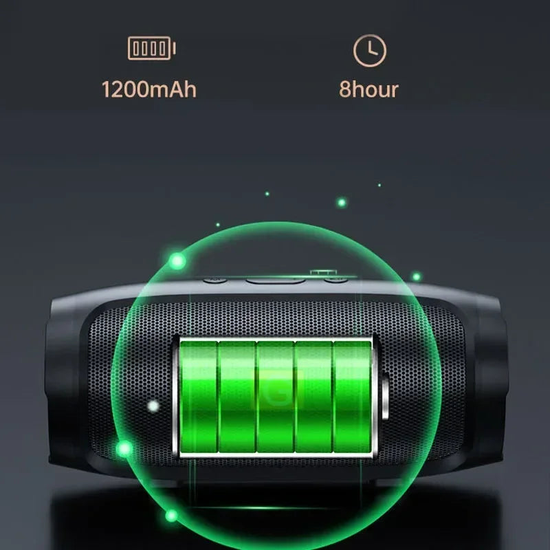 Subwoofer portátil alto-falantes bluetooth ao ar livre estéreo surround à prova dwireless água caixa de som sem fio suporte rádio fm cartão tf