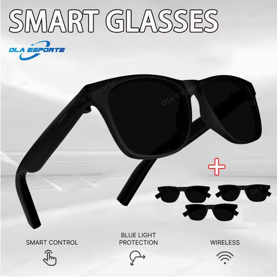 Ola deporte novos óculos inteligentes bluetooth chamada óculos de sol multi-funcional anti-luz azul óculos de sol sem fio fone de ouvido das mulheres dos homens