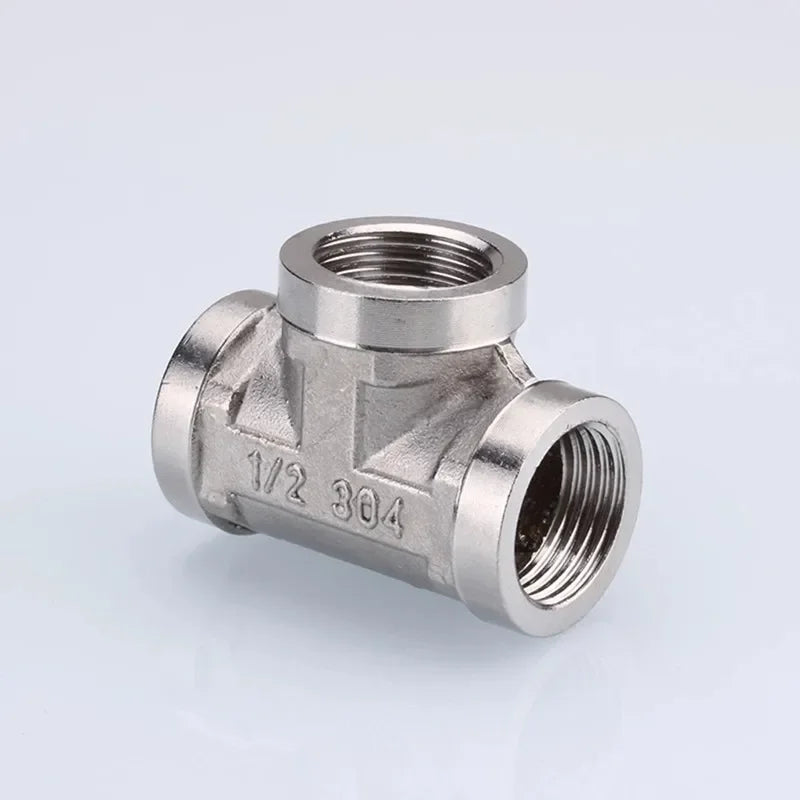 1/2 3/4 bsp rosca macho fêmea tipo t reduzindo cotovelo de aço inoxidável adaptador de junta tampa plug acoplador acessórios de encanamento